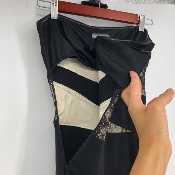 Guess Beige & Black Lace Strapless Mini Dress size 3 ~XS - Picture 12 of 16